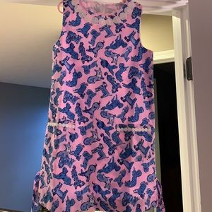 Girls Lilly Pulitzer Puppy Print Dress Size 10